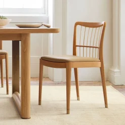 West Elm McKay Bamboo Spindle-Back Leather Dining Chair
