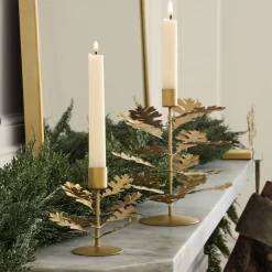 West Elm Metal Botanical Taper Holders