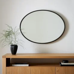 West Elm Metal Frame Oval Wall Mirror
