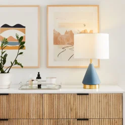 West Elm Metalized Glass USB Table Lamp (20")