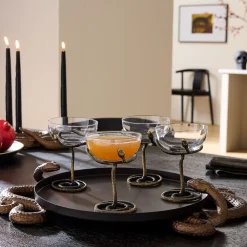 West Elm Metal Snake Glassware