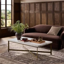 West Elm Michael Marble Coffee Table (55")