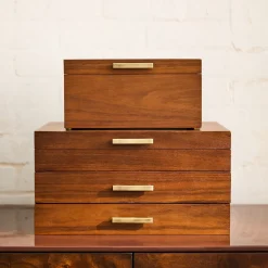 West Elm Mid-Century Acorn Wood Jewelry Boxes