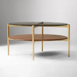 West Elm Mid-Century Art Display Round Coffee Table (–)