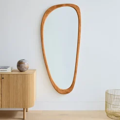 West Elm Mid-Century Asymmetrical Wood Floor Mirror