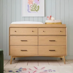 Kids West Elm Mid-Century 6-Drawer Wide Dresser with Removable Topper (56")