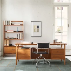 West Elm Mid-Century Executive Desk (74") & Wide Tower Bookshelf Set