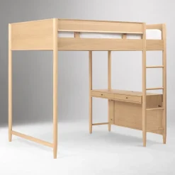 Kids West Elm Mid-Century Full Loft Bed w/ Desk