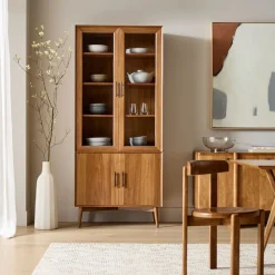 West Elm Mid-Century Glass Cabinet (35")
