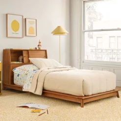 Kids West Elm Mid-Century Headboard Storage Platform Bed