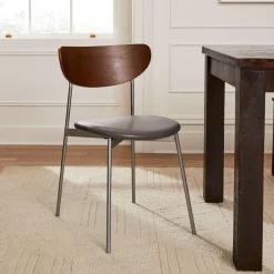 West Elm Mid-Century Modern Petal Leather Dining Chair