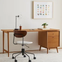 West Elm Mid-Century Modular Desk w/ File Cabinet (70") - ADA