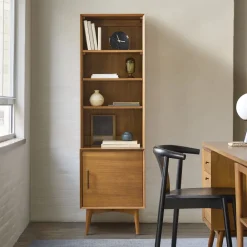 West Elm Mid-Century Narrow Bookcase w/ Closed Storage (20.5")
