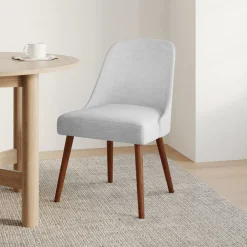 West Elm Mid-Century Upholstered Dining Chair - Wood Legs
