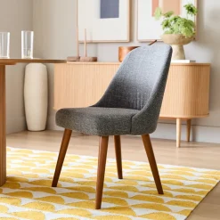 West Elm Mid-Century Upholstered Dining Chair - Wood Legs