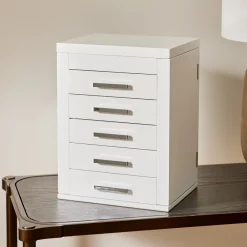 West Elm Mid-Century White Lacquer Jewelry Boxes