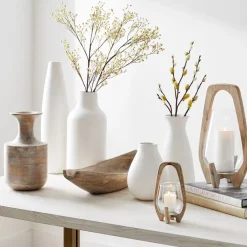 West Elm Mid-Century Whitewashed Wood Lanterns