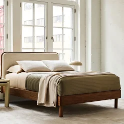 West Elm Miles Wood & Upholstered Bed
