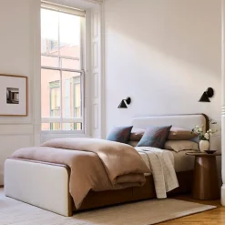 West Elm Miles Wood & Upholstered Side Storage Bed