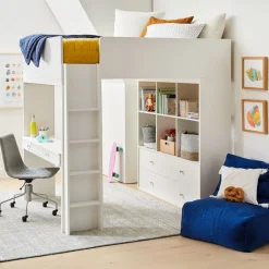 Kids West Elm Milo Full Loft Bed w/ Desk & Storage