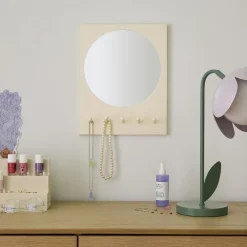 West Elm Modern Dorm Mirror with Hooks