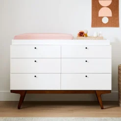 Kids West Elm Modern 6-Drawer Wide Dresser with Removable Topper (54")