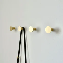 West Elm Modern Home by Bellver Brass Round Wall Hooks - Set of 4
