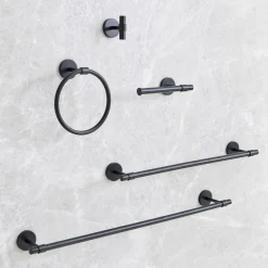 West Elm Modernist Bathroom Hardware - Matte Black