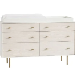 Kids West Elm Modernist 6-Drawer Wide Dresser with Removable Topper (56") - White