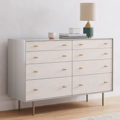 West Elm Modernist Wood & Lacquer 8-Drawer Dresser (58") - Winter Wood