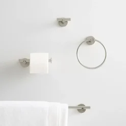 West Elm Modern Overhang Bathroom Hardware - Brushed Nickel