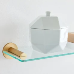 West Elm Modern Overhang Glass Bathroom Shelf