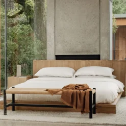 West Elm Modern Paneled Wood Bed