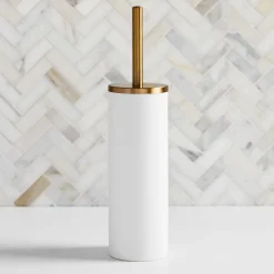 West Elm Modern Resin Stone Toilet Brush Holder