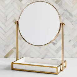 West Elm Modern Resin Stone Vanity Mirror