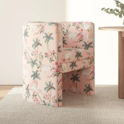 West Elm Modern Rounded Upholstered Back Chair