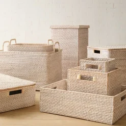 West Elm Modern Weave Rattan Baskets