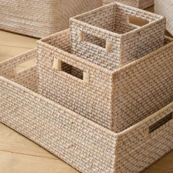 West Elm Modern Weave Rattan Baskets
