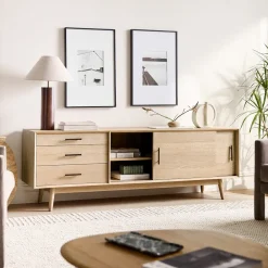 West Elm Modern Wood Column Table Lamp