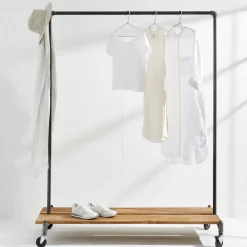 West Elm Monroe Trades Clothing Rack with Wood Shoe Rack