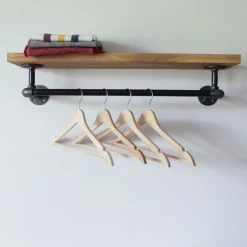 West Elm Monroe Trades Wood Shelf w/ Hanging Bar