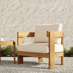 West Elm Monterey Outdoor Teak Lounge Chair