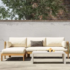 West Elm Monterey Outdoor Teak 2-Piece Chaise Sectional (99.5")