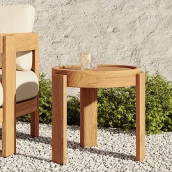 West Elm Monterey Outdoor Teak Side Table (20")