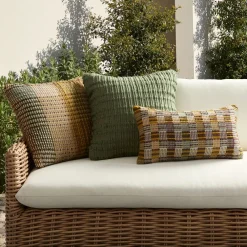 West Elm Moody Plaids Outdoor Pillow Set