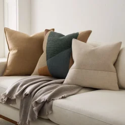 West Elm Mosaic Linen & Throw Set