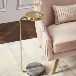 West Elm Murray Marble Drink Table (8")
