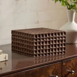 West Elm Nadia Carved Wood Box