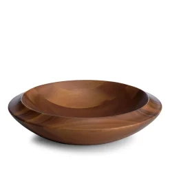West Elm Nambe Skye Wood Decorative Bowl