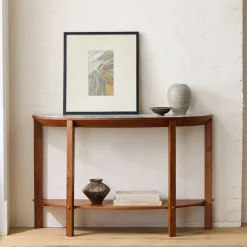 West Elm Nary Marble Demi Lune Console Table (48")
